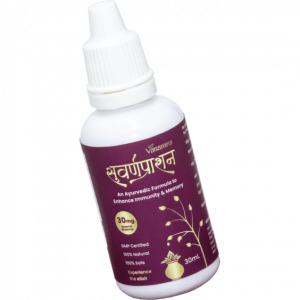 Vatsamrut Swarnaprashan for Kids 30ml Formulated with Pure 24CT Gold Healthy Growth Golden Nectar For Kids Boosts Kids Intellect Improves Gut Health & Immunity Booster for Kids (0-16 Years)